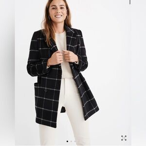 Madewell Hollis Double-Breasted Coat in Windowpane